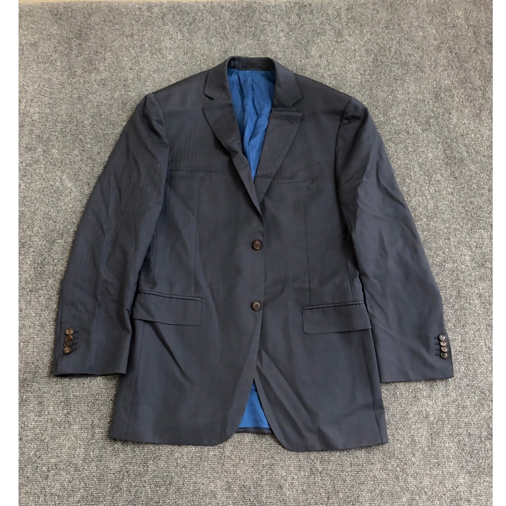 Suitsupply Blue Line Navy Herringbone Wool Blazer Vitale Barberis Canonico 40R